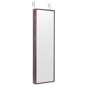VEVOR Mirror Jewelry Cabinet, 47.05-Inch Tall Lockable Jewelry Cabinet Armoire with Full-Length Mirror