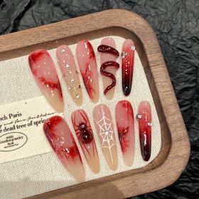 Long Advanced New Chinese Style Red Manicure (Option: Extra Small XS-2660 Fine Tip)