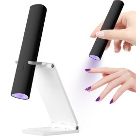 UV For Gel Nails, Mini U V LED Nail Light Handheld, With Bracket, Portable Nail Dryer, Rechargeable USB Wireless, For Fast Drying, Black (Option: Black)
