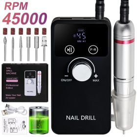 Mobile Drill Portable Nail Mobile Drill For Professional Manicure And Pedicure, Precision Electric Nail Tool For Smooth Nail Shaping And Polishin (Option: Black)