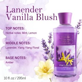 12 Scents,9.98 Oz. Unisex Shower Gel,body Wash. Large Size, Gently Cleanses And Moisturizes, Enriched With Aloe Vera And Vitamin E. Floral, Fruit (Option: Lavender Vanilla)