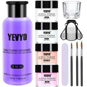 Acrylic Nail Kit, Acrylic Powder And Liquid Set, With Clear, Nude, Pink, White Nail Powder And Monomer, Professional Acrylic Nail Brush Nail Form (Option: W13549619)